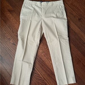 Banana Republic Cream Patterned Trousers